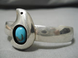 Amazing Vintage Native American Navajo Bear Turquoise Sterling Silver Bracelet-Nativo Arts