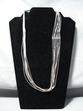 Exceptional Vintage Native American Navajo Sterling Silver And Jet Necklace-Nativo Arts