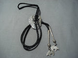Rob Kelley Vintage Native American Navajo Royston Turquoise Sterling Silver Bolo-Nativo Arts