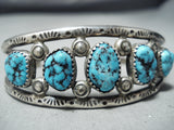 Superb Vintage Native American Navajo Turquoise Sterling Silver Bracelet-Nativo Arts