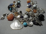 Fabulous Charm Necklace Vintage Navajo Sterling Silver Native American-Nativo Arts