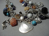 Fabulous Charm Necklace Vintage Navajo Sterling Silver Native American-Nativo Arts