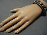 Fabulous Heart Of Love Vintage Native American Jewelry Navajo Royston Turquoise Sterling Silver Bracelet-Nativo Arts