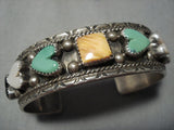 Fabulous Heart Of Love Vintage Native American Jewelry Navajo Royston Turquoise Sterling Silver Bracelet-Nativo Arts