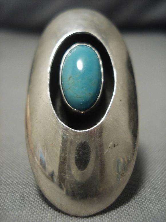Fabulous Huge!! Vin Tage Navajo Turquoise Sterling Silver Native American Ring-Nativo Arts