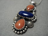Fabulous Jeanette Dale Native American Navajo Sterling Silver Lapis Necklace-Nativo Arts