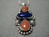 Fabulous Jeanette Dale Native American Navajo Sterling Silver Lapis Necklace-Nativo Arts