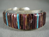 Fabulous Modernistic Navajo Purple Spiny Oyster Native American Jewelry Silver Bracelet-Nativo Arts