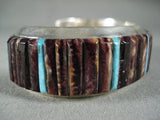 Fabulous Modernistic Navajo Purple Spiny Oyster Native American Jewelry Silver Bracelet-Nativo Arts