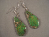 Fabulous Santo Domingo Royston Turquoise Native American Jewelry Silver Sterling Earrings-huge!-Nativo Arts
