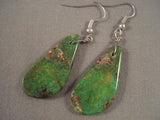 Fabulous Santo Domingo Royston Turquoise Native American Jewelry Silver Sterling Earrings-huge!-Nativo Arts