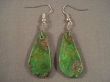 Fabulous Santo Domingo Royston Turquoise Native American Jewelry Silver Sterling Earrings-huge!-Nativo Arts