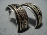 Fabulous Vintage 14k Gold Native American Jewelry Navajo Sterling Silver Pueblo Earrings Old-Nativo Arts