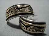 Fabulous Vintage 14k Gold Native American Jewelry Navajo Sterling Silver Pueblo Earrings Old-Nativo Arts