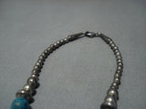 Fabulous Vintage Charm Turquoise Sterling Silver Kachina Native American Jewelry Navajo Necklace Old-Nativo Arts