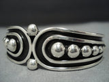 Fabulous Vintage Native American Jewelry Navajo Dramatic Sterling Silver Nez Bracelet-Nativo Arts