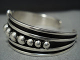 Fabulous Vintage Native American Jewelry Navajo Dramatic Sterling Silver Nez Bracelet-Nativo Arts