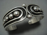 Fabulous Vintage Native American Jewelry Navajo Dramatic Sterling Silver Nez Bracelet-Nativo Arts