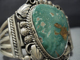 Fabulous Vintage Native American Jewelry Navajo Huge Royston Turquoise Sterling Silver Cuff Bracelet Old-Nativo Arts