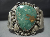 Fabulous Vintage Native American Jewelry Navajo Huge Royston Turquoise Sterling Silver Cuff Bracelet Old-Nativo Arts