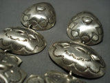 Fabulous Vintage Native American Jewelry Navajo Rose Lincoln Sterling Silver Earrings-Nativo Arts