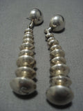 Fabulous Vintage Native American Jewelry Navajo Sterling Silver Dangle Earringsold-Nativo Arts