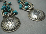 Fabulous Vintage Native American Jewelry Navajo Sterling Silver Heishi Chenoa Custer Earrings-Nativo Arts