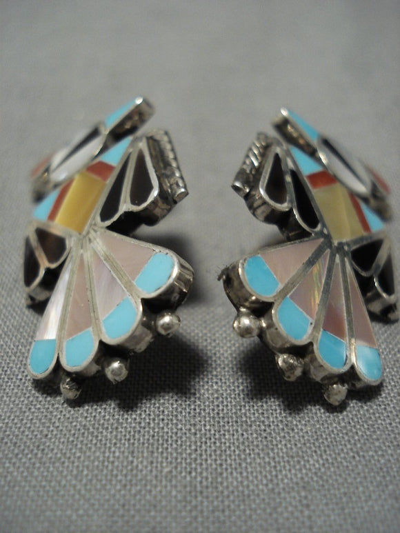 Flying Bird Vintage Native American Jewelry Zuni Turquoise Coral