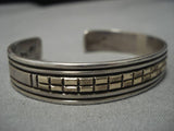 Fabulous Vintage Native American Navajo 14k Gold Alvin Monte Sterling Silver Bracelet Old-Nativo Arts