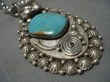 Fabulous Vintage Native American Navajo Ben Begaye Sterling Silver Turquoise Necklace Old-Nativo Arts