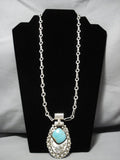 Fabulous Vintage Native American Navajo Ben Begaye Sterling Silver Turquoise Necklace Old-Nativo Arts