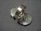 Fabulous Vintage Native American Navajo Nel Morton Important Turquoise Sterling Silver Ring-Nativo Arts