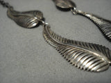 Fabulous Vintage Native American Navajo Purple Spiny Oyster Sterling Silver Leaf Necklace Old-Nativo Arts