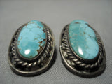 Fabulous Vintage Native American Navajo Royston Turquoise Sterling Silver Earrings Old-Nativo Arts