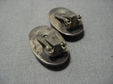 Fabulous Vintage Native American Navajo Royston Turquoise Sterling Silver Earrings Old-Nativo Arts