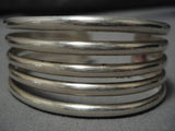 Fabulous Vintage Navajo Lena Nez Sterling Silver Native American Bracelet Old-Nativo Arts