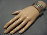 Fabulous Vintage Navajo Lena Nez Sterling Silver Native American Bracelet Old-Nativo Arts