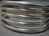 Fabulous Vintage Navajo Lena Nez Sterling Silver Native American Bracelet Old-Nativo Arts