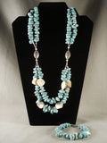 Fabulous Vintage Navajo Native American Jewelry jewelry Turquoise Necklace Bracelet Set-Nativo Arts