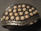 Fabulous Vintage Navajo Pink Shell Native American Jewelry Silver Bracelet Old-Nativo Arts