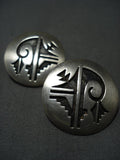 Fabulous Vintage Navajo Sterling Silver Earrings Native American Jewelry-Nativo Arts