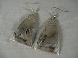 Fabulous Vintage Navajo 'Swan' Native American Jewelry Silver Earrings-Nativo Arts
