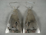 Fabulous Vintage Navajo 'Swan' Native American Jewelry Silver Earrings-Nativo Arts
