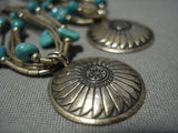 Fabulous Vintage Santo Domingo/ Navajo Turquoise Heishi Native American Jewelry Silver Concho Earrings-Nativo Arts