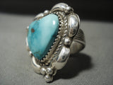 Fabulous Vintage Touchine Family 'Heart Of Turquoise' Native American Jewelry Silver Ring-Nativo Arts