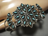 Fabulous Vintage Zuni Turquoise Sterling Silver Native American Bracelet-Nativo Arts