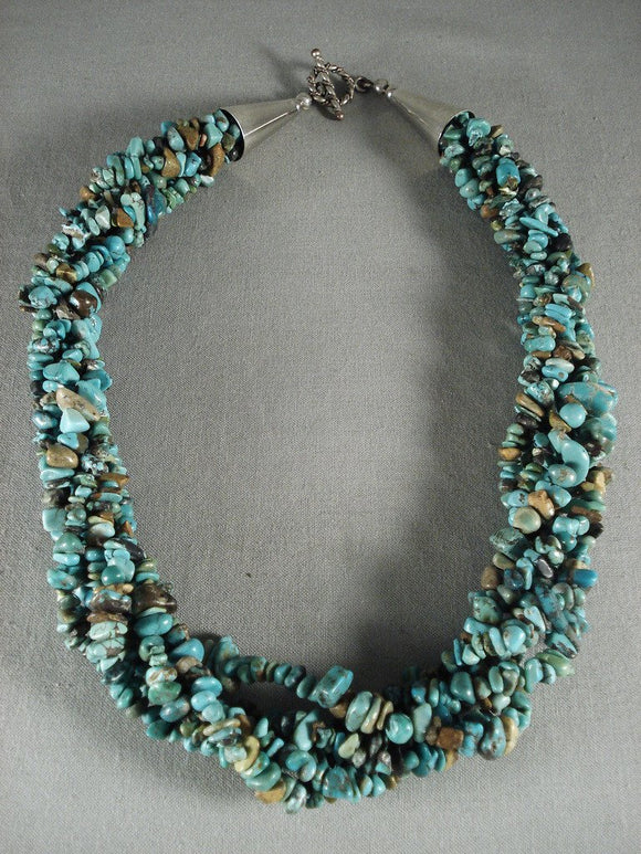 Fabulpus Vintage Santo Domingo Natural Turquoise Necklace-Nativo Arts