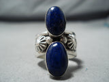 Marvelous Navajo Lapis Sterling Silver Ring Native American-Nativo Arts