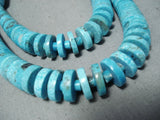 Striking Santo Domingo Turquoise Sterling Silver Necklace Native American-Nativo Arts