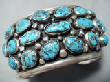 Unforgettable Vintage Native American Navajo Morenci Turquoise Sterling Silver Bracelet Old-Nativo Arts